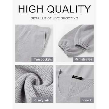 MEROKEETY Cozy Loose Fall Pajama Set with Pockets