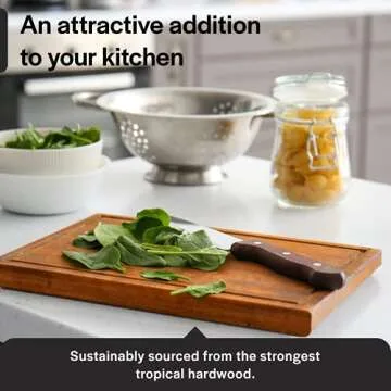 Villa Acacia Wood Carving Board 20 x 15 Inch Large with Juice Groove and Well