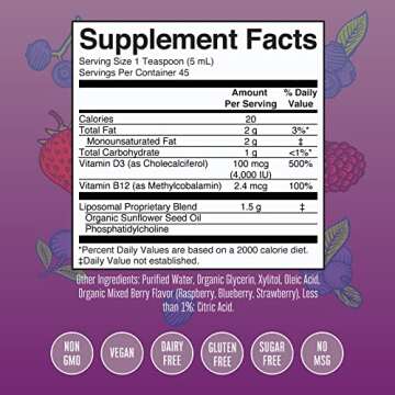 Megagose Vitamin D3 Liposomal by MaryRuth's| Vitamin D 4000 IU | Ultra Absorption | Immune Support for Adults | Bone Health | VIT D3 | Vegan | Sugar Free | Gluten Free | Non-GMO | 45 Servings