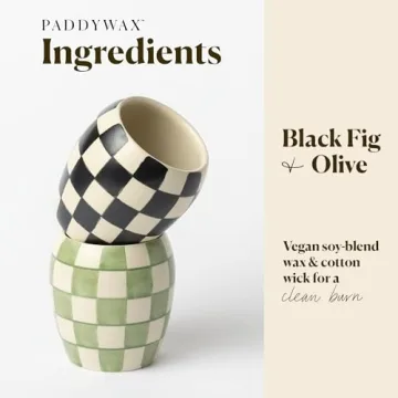 Paddywax Checkmate Artisan Hand-Poured Scented Candle, 11-Ounce, Black Fig + Olive