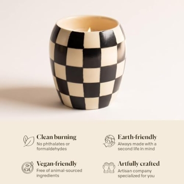 Paddywax Checkmate Artisan Hand-Poured Scented Candle, 11-Ounce, Black Fig + Olive
