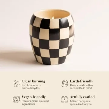 Paddywax Checkmate Artisan Hand-Poured Scented Candle, 11-Ounce, Black Fig + Olive