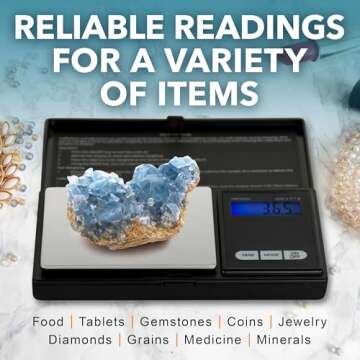 Smart Weigh Digital Pocket Gram Scale, 600g x 0.1g Digital Gram Scale, Jewelry Scale, Food Scale, Medicine Scale, Kitchen Scale Black, Battery Included