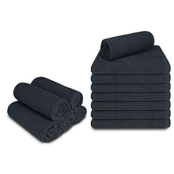 Softolle Kitchen Towels, Pack of 12 Bar Mop Towels -16x19 Inches -100% Cotton White Towels - Super A...
