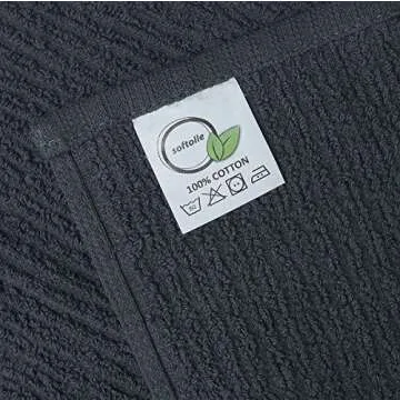 Softolle Kitchen Towels, Pack of 12 Bar Mop Towels -16x19 Inches -100% Cotton White Towels - Super Absorbent Bar Towels, Multi-Purpose for Home, Kitchen and Bar Cleaning (Grey)