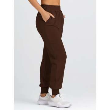 AUTOMET Womens Fashion Sweatpants Preppy Clothes Stuff Lounge Baggy Cotton Joggers Fall Athletic Pants with Pockets Brown M