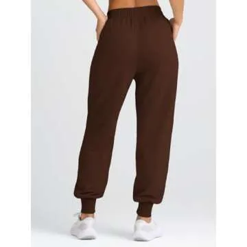 AUTOMET Women's Comfy Lounge Sweatpants in Chic Brown