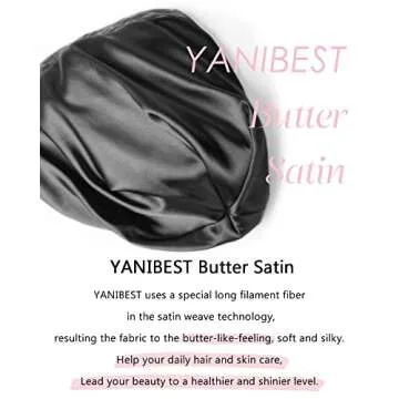 YANIBEST Satin Sleep Cap Bonnet for Curly Hair Protection