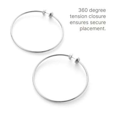 JENNY BIRD Icon Hoop Earrings | High Polish Platinum, Tension Closure | Sleek, Chunky Designer Jewelry for Women