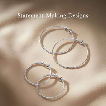 JENNY BIRD Icon Hoop Earrings | High Polish Platinum, Tension Closure | Sleek, Chunky Designer Jewelry for Women
