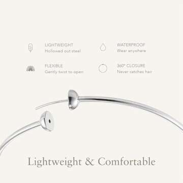 JENNY BIRD Icon Hoop Earrings | High Polish Platinum, Tension Closure | Sleek, Chunky Designer Jewelry for Women