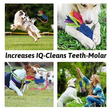 wodoca Dog Tug Toy,Dog Toys for Aggressive Chewers Dog Rope Toy with Strong Squeak - Easy to GRAP Large Dog Chew Toy Ideal for Training for Puppy, Middle Dog Play,Hand Made