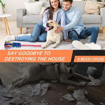 wodoca Dog Tug Toy,Dog Toys for Aggressive Chewers Dog Rope Toy with Strong Squeak - Easy to GRAP Large Dog Chew Toy Ideal for Training for Puppy, Middle Dog Play,Hand Made