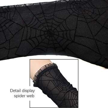 Luhiew Halloween Decorations Women's Spider Web Arm Warmer and Headband for Hallow Party (Spider Web Arm Warmer)