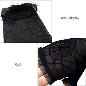 Luhiew Halloween Decorations Women's Spider Web Arm Warmer and Headband for Hallow Party (Spider Web Arm Warmer)