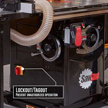 SAWSTOP 10-Inch Industrial Cabinet Saw, 5-HP, 52-Inch Industrial T-Glide Assembly (ICS53480-52)