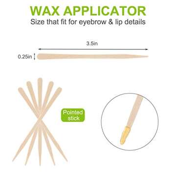 1200 Pack Wooden Waxing Sticks Wax Spatulas Sticks Small Wax Applicator Sticks Wood Craft Sticks Spatulas Applicator for Hair Eyebrow Nose Removal (Without Handle)