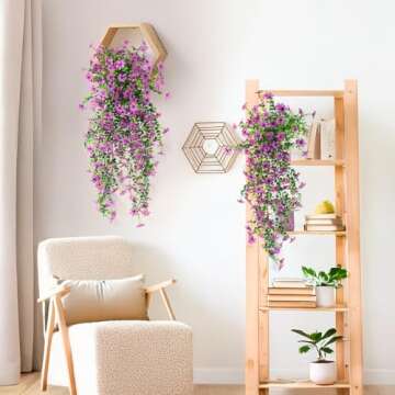 Artificial Fake Hanging Flowers for Indoor Outdoor Decor