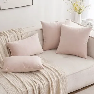 Soft MIULEE Pink Velvet Throw Pillow Cover 12 x 20 Inch
