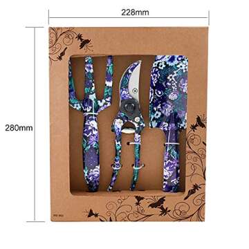 FLORA GUARD 3 Piece Aluminum Garden Tool Set - Trowel, Cultivator, Pruning Shear, Gift Set for Garde...