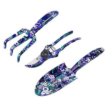 FLORA GUARD 3 Piece Aluminum Garden Tool Set for Gardeners