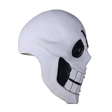 Molagogo Deluxe Latex Game Full Head Mask Cosplay Costume Helmet Party Fancy Ball Halloween Christmas Props (For Adult, Skeleton)