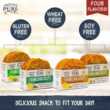 Proudly Pure Parmesan Cheese Crisps - Keto Snacks Zero Carb Crunchy Delicious Healthy 100% Natural Aged Cheesy Parm Chips Wheat & Gluten Free Keto Crackers Low Carb Snacks (Variety Pack, 4 Pack)