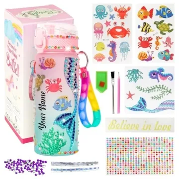 Decorate Your Own Water Bottle Kits for Girls - Personalized DIY Water Bottle Kits for Girls 6-8, Cu...
