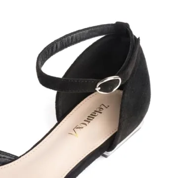 Elegant Zelaprox Women's Rhinestone Black Flats for All Occasions