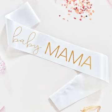 Magnusson's Garden Baby Mama Sash for Baby Shower, Mommy to Be Sash for Gender Reveal, Boy or Girl, ...