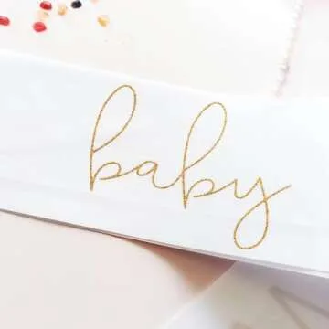 Magnusson's Garden Baby Mama Sash for Baby Shower, Mommy to Be Sash for Gender Reveal, Boy or Girl, Pink or Blue, He or She Baby Sex Reveal Decorations, New Mom Gifts for Women, White