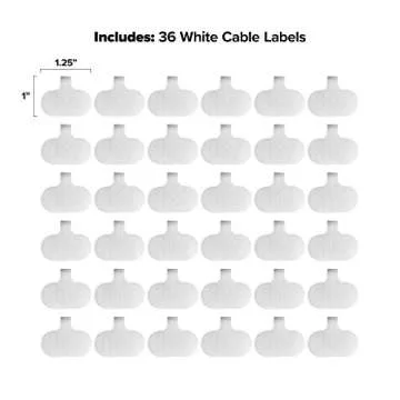 Cable Labels by Wrap-It Storage, Regular, White (36 Pack) - Write On Cord Labels, Wire Labels, Cable Tags and Wire Tags for Cable Management and Electronics, Computers. Great Stocking Stuffer
