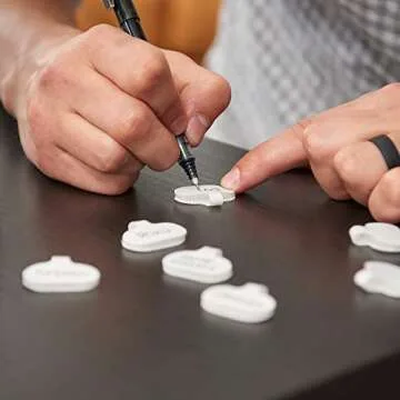 Cable Labels by Wrap-It Storage, Regular, White (36 Pack) - Write On Cord Labels, Wire Labels, Cable Tags and Wire Tags for Cable Management and Electronics, Computers. Great Stocking Stuffer