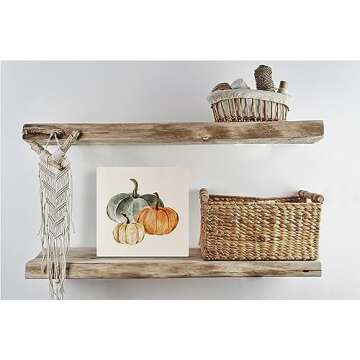 KEUSPI Fall Pumpkin Decor - Charming Wooden Sign for Autumn