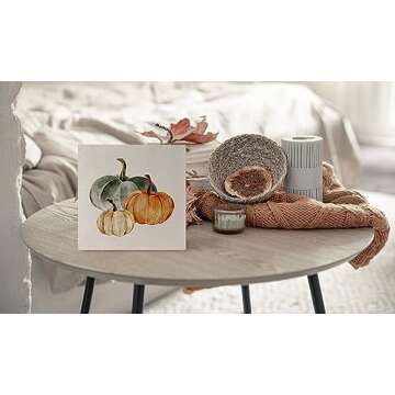 KEUSPI Fall Pumpkin Decor - Charming Wooden Sign for Autumn