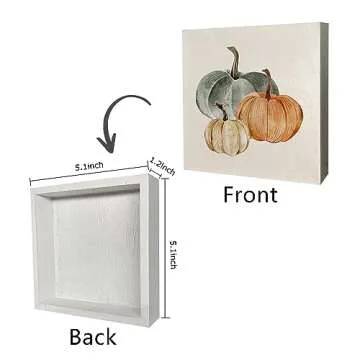 KEUSPI Fall Pumpkin Decor - Charming Wooden Sign for Autumn