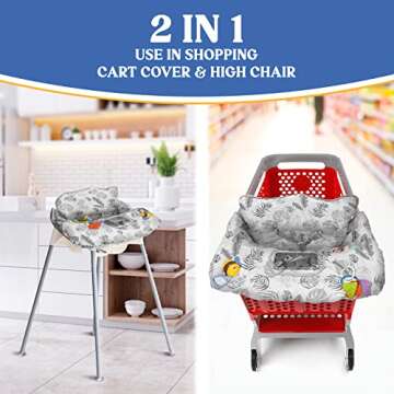 Shopping Cart Cover for Baby PILLANI, High Chair Covers for Baby Restaurant Seat, Grocery Cart Cover for Baby Girl & Boy, Market Buggy Covers for Babies, Seat Cover