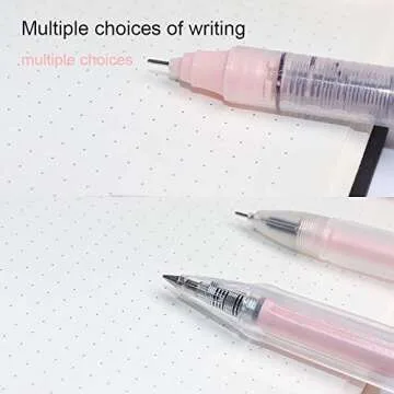 Buqoo Gel Pens Set,0.35mm Pens Fine Point & 0.5mm Pens Fine Point, Black Quick-Drying Ink.There Are 5 Types Of Gel Ink Pens (Light Pink)
