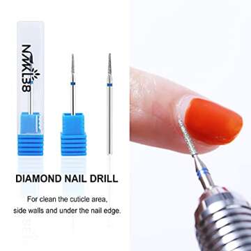 NMKL38 Needle Shaped Cuticle Cleaner Carbide Nail Drill File Bit for Electric Drill Machine Manicure Pedicure (1.6)