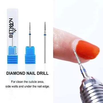 NMKL38 Needle Shaped Cuticle Cleaner Carbide Nail Drill File Bit for Electric Drill Machine Manicure Pedicure (1.6)