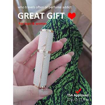 Perfume Travel Refillable Bottle,Genuine Leather Perfume Atomizer,Mini Travel Cologne Dispenser,Port...