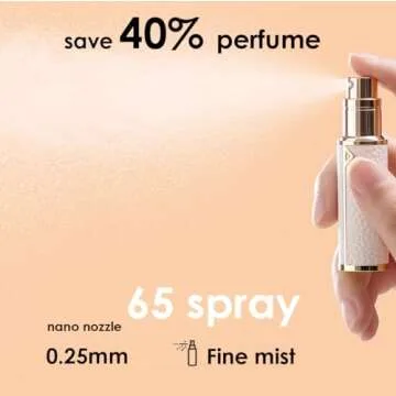 Perfume Travel Refillable Bottle,Genuine Leather Perfume Atomizer,Mini Travel Cologne Dispenser,Portable Sprayer Pocket Size Atomizer for Cruise Car Trip Purse Gift 5ml - White