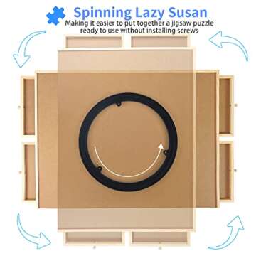 WOOD CITY 1000 Piece Puzzle Board with Drawers and Covers