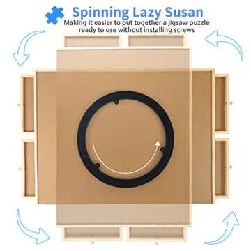 WOOD CITY 1000 Piece Puzzle Board with Drawers and Covers