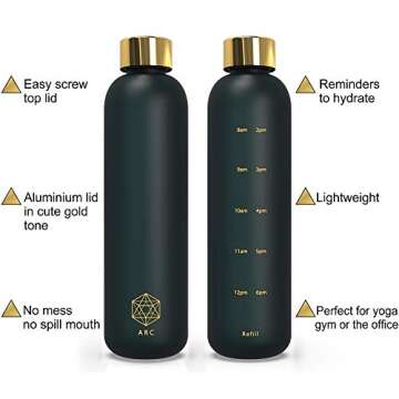 ARCANA Motivational Water Bottle with Time Markers