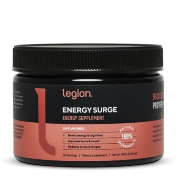 LEGION Energy Supplement - Unflavored Energy Drink Powder - Caffeine Powder with Taurine & Vitamin B...