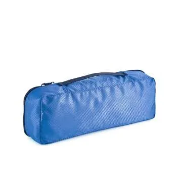 Amazon Basics 4 Piece Travel Organized Zippered Packing Cubes Set, Small, Medium, Large, Slim, Blue