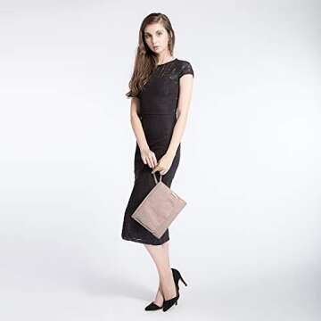 BAGSMART Travel Hanging Jewelry Organizer Case Foldable Jewelry Roll with Hanger for Journey-Rings, Necklaces, Bracelets, Earrings, Soft Pink