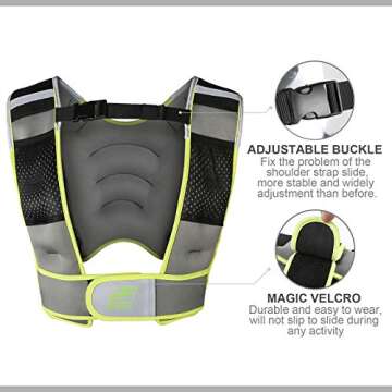 RitFit Adjustable Weighted Vest with Neoprene Fabric for Men&Women, 8lbs/10lbs/12lbs/15lbs/20lbs, Weight Vest for Workout, Strength Training, Muscle Building (Green - 12LB)