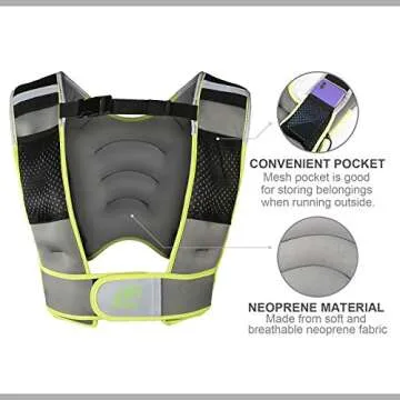 RitFit Adjustable Weighted Vest with Neoprene Fabric for Men&Women, 8lbs/10lbs/12lbs/15lbs/20lbs, Weight Vest for Workout, Strength Training, Muscle Building (Green - 12LB)